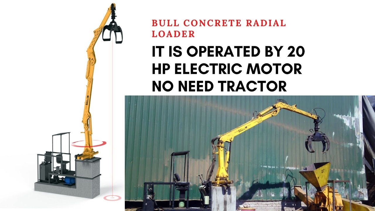 BULL Concrete radial loader - Unloading Sticky Sugarcane
