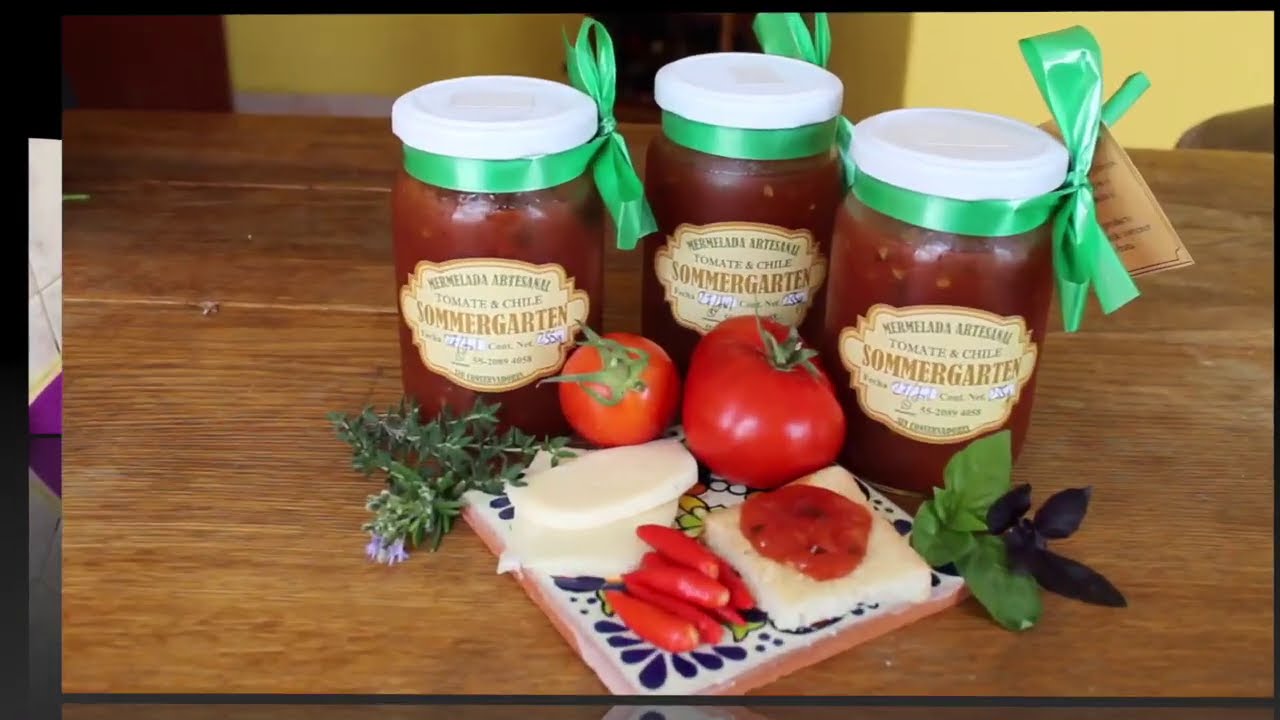 Receta de Mermelada artesanal de tomate con hierbas aromáticas y chile