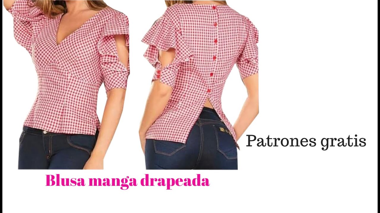 BLUSA MANGA DRAPEADA/Cómo hacer/Paso a paso/Patrones gratis/Corte y confección