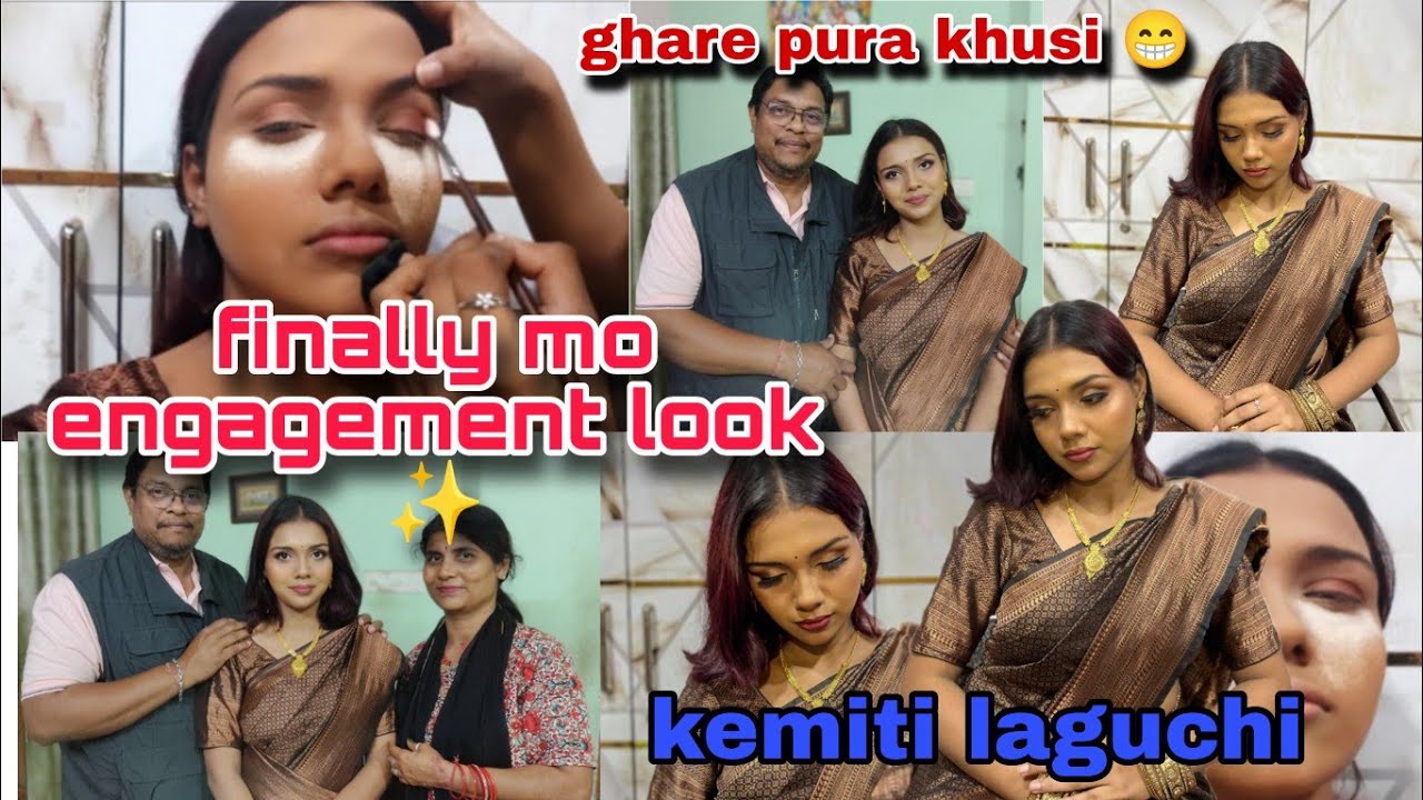 Finally mo engagement look😁।। କେମିତି ଲାଗୁଚି ମୋ makeup 💄।।#bhubaneswar #odisha #odiavolg 
