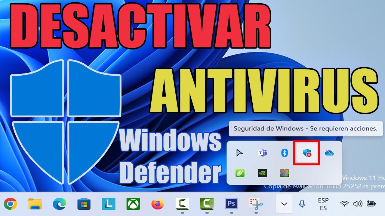 Deshabilitar Temporalmente el Antivirus Windows Defender en Windows 10/11