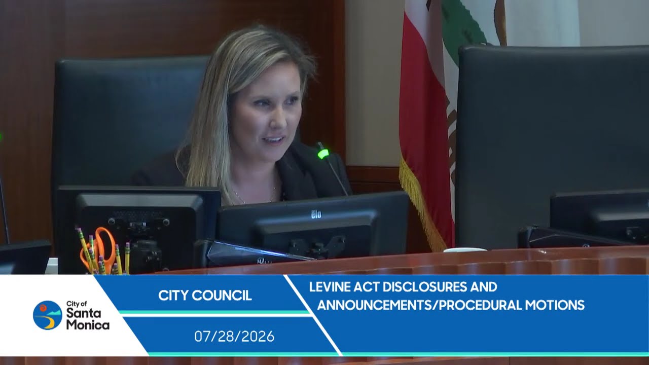 Santa Monica City Council Meeting July 28, 2026