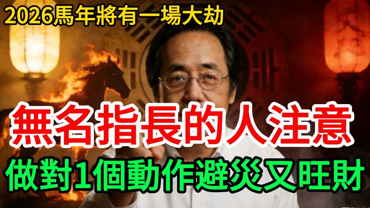 倪海廈：無名指長的人注意！2026馬年將有一場大劫？家裡這3樣東西趕緊扔，做對1個動作，避災又旺財！#倪海廈 #中醫養生 #手相 #開運 #2026運勢 #國學智慧 #易經