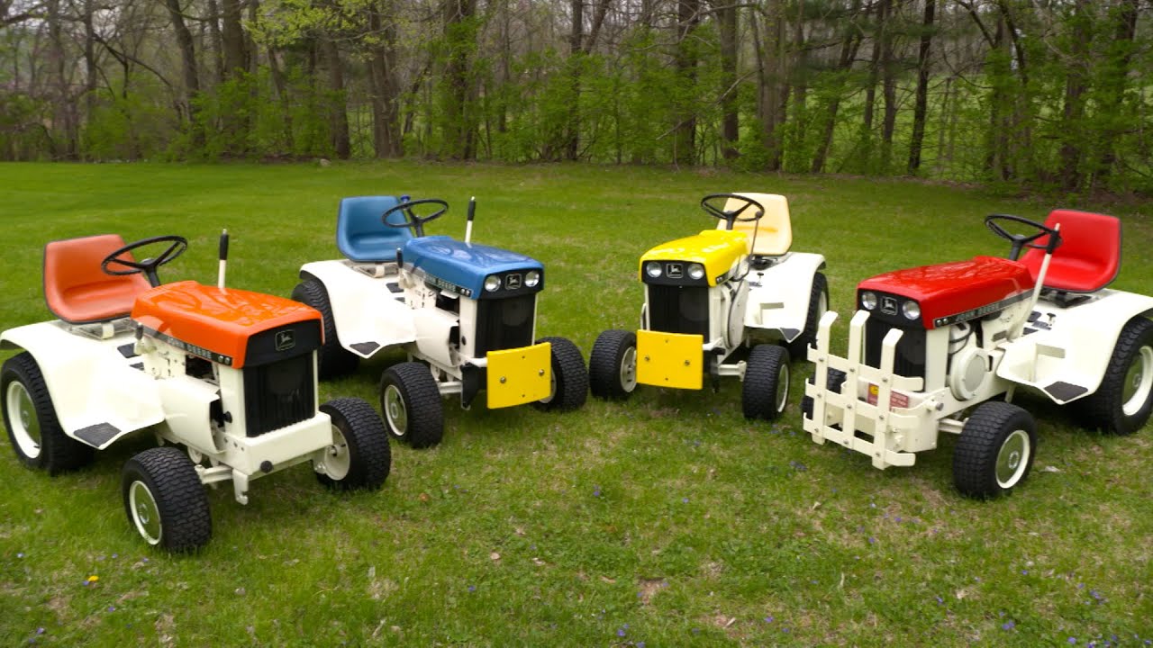 Colorful John Deere Garden Tractors! One Dressed Up in Purdue Black & Gold!