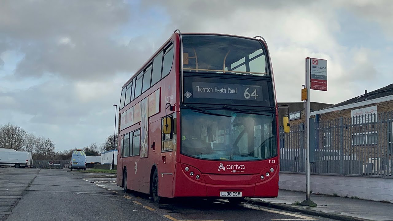 FRV. Arriva London Route 64. New Addington - Thornton Heath Pond. Enviro400 Trident T43 (LJ08 CSV)
