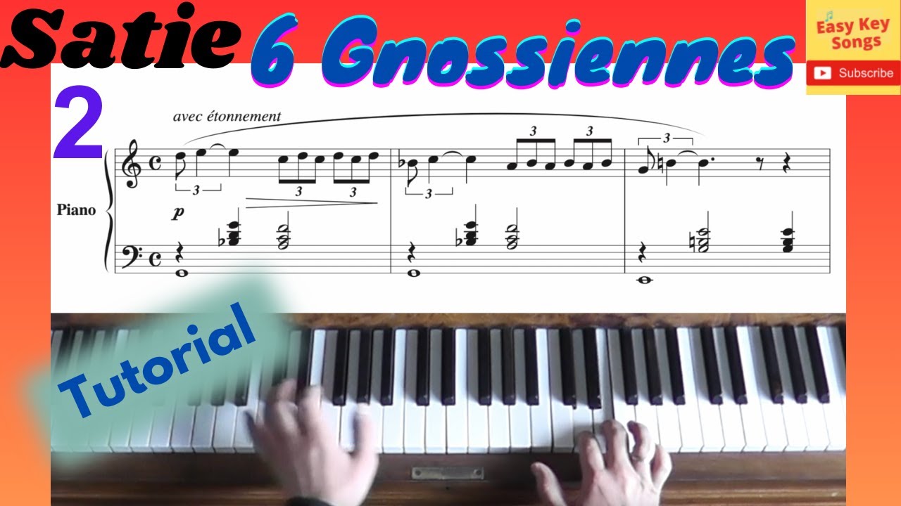 Erik Satie - Gnossienne No.2 Visual Piano Tutorial