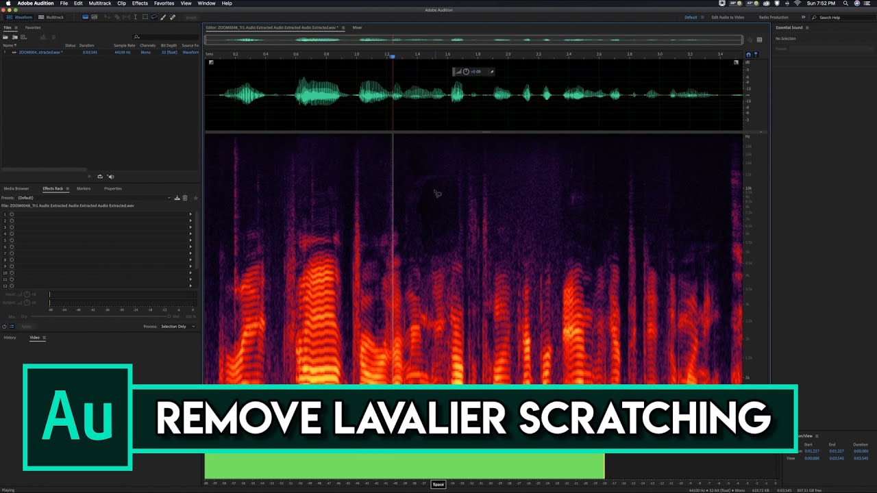 Remove Lavalier Scratching | Adobe Audition CC 2021 Tutorial