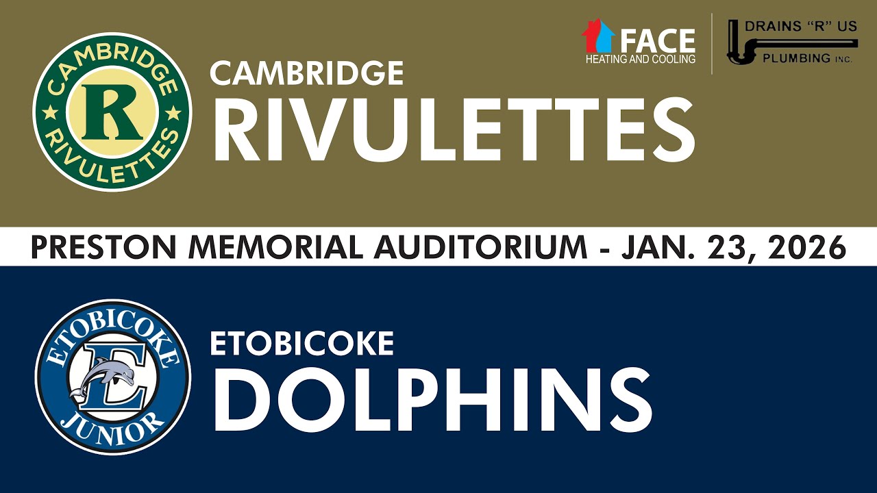 Cambridge Rivulettes vs. Etobicoke Dolphins - Jan. 23, 2026 - Pres. by FACE Heating and Cooling