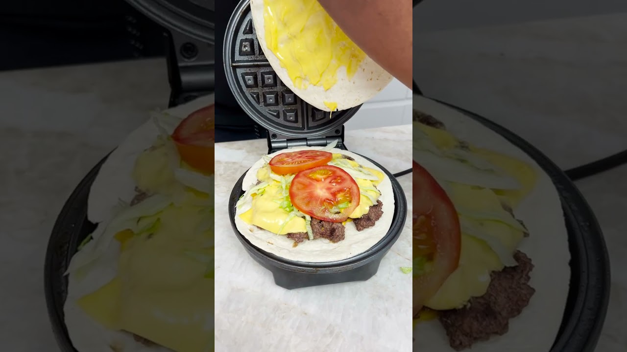 Tortilla Waffle Iron Burger