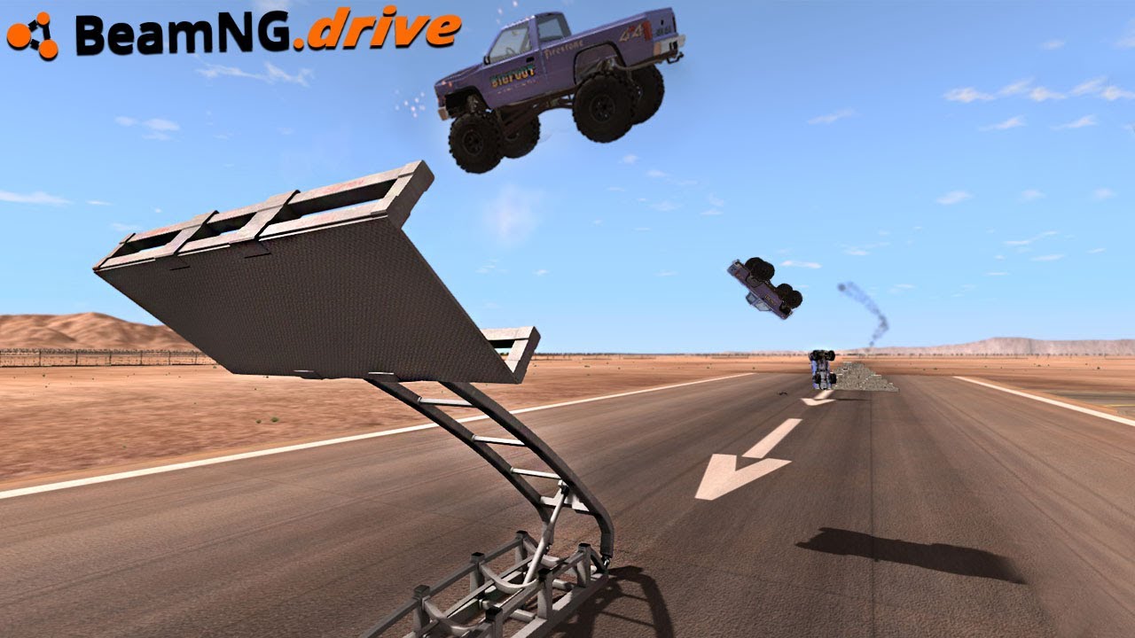 BeamNG.drive - CATAPULT LAUNCHING CARS