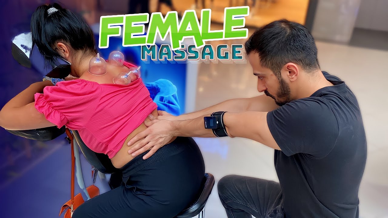 ASMR FEMALE MASSAGE - (NECK + WAİST + ARM + PALM + CUPPİNG)