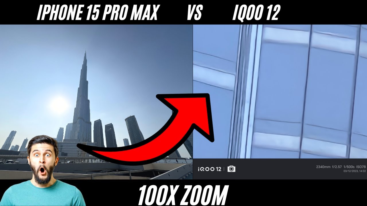 iQOO 12 vs iPhone 15 Pro Max 100x ZOOM Test!!