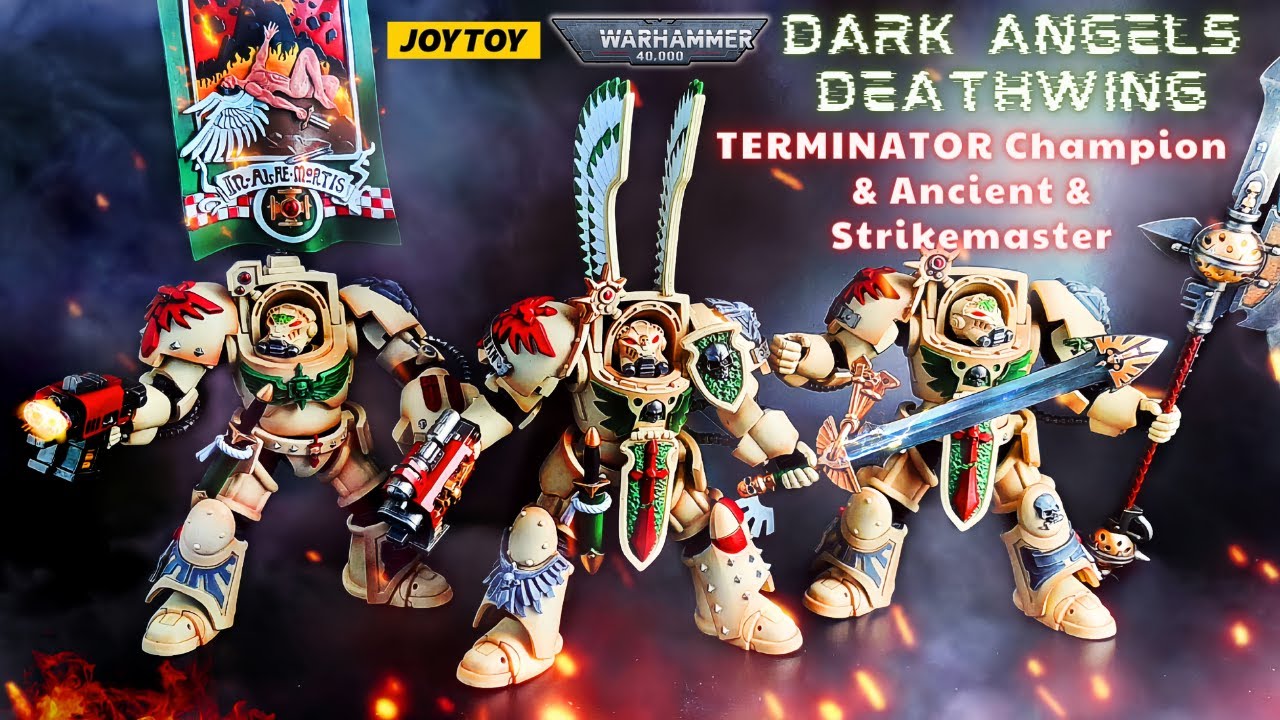 Unbox Set 3 joytoy warhammer 40k Dark Angels Terminator Deathwing 1/18 actionfigures