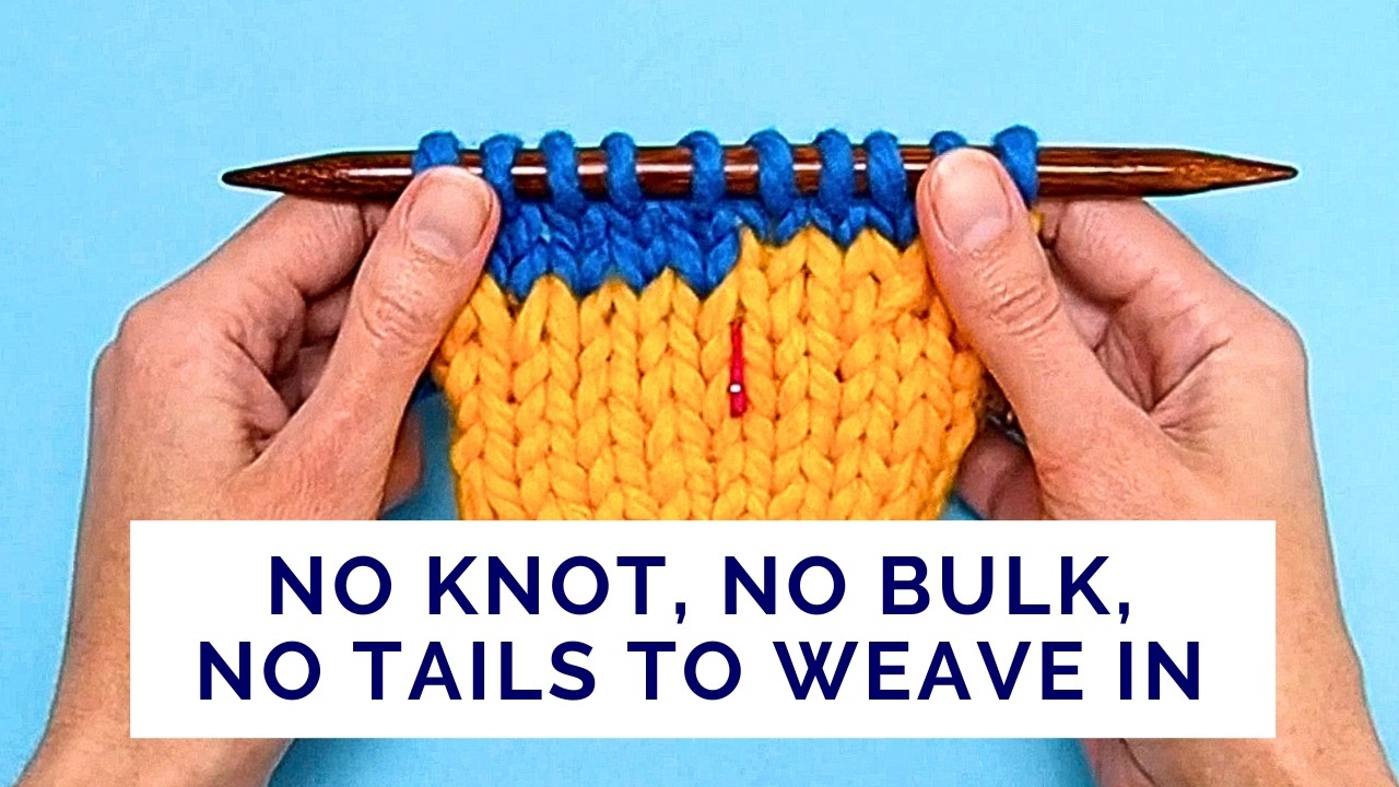 Invisible yarn join - no knots, no bulk, no tails to weave in