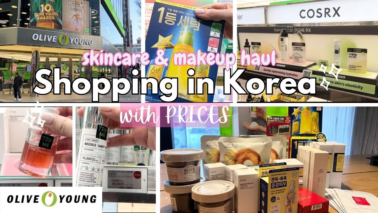 Shopping in Korea |MUST BUY K-beauty Skincare & Makeup haul Olive Young + Prices | Seoul South Korea