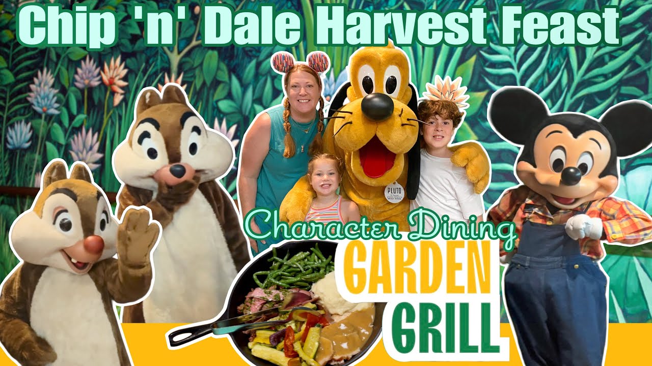 Epcot’s Garden Grill Restaurant • Chip n Dale’s Harvest Feast • Character Dining #waltdisneyworld 