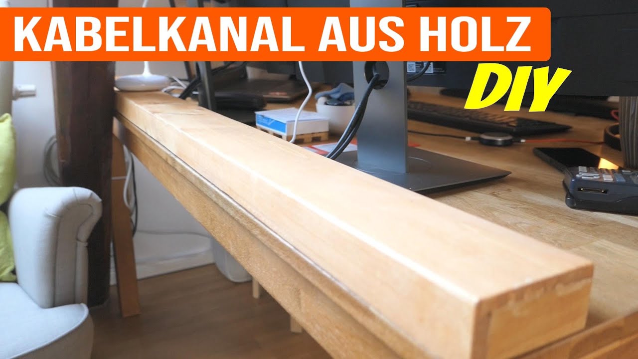 DIY Kabelkanal aus Holz // Kabelmanagement am Schreibtisch