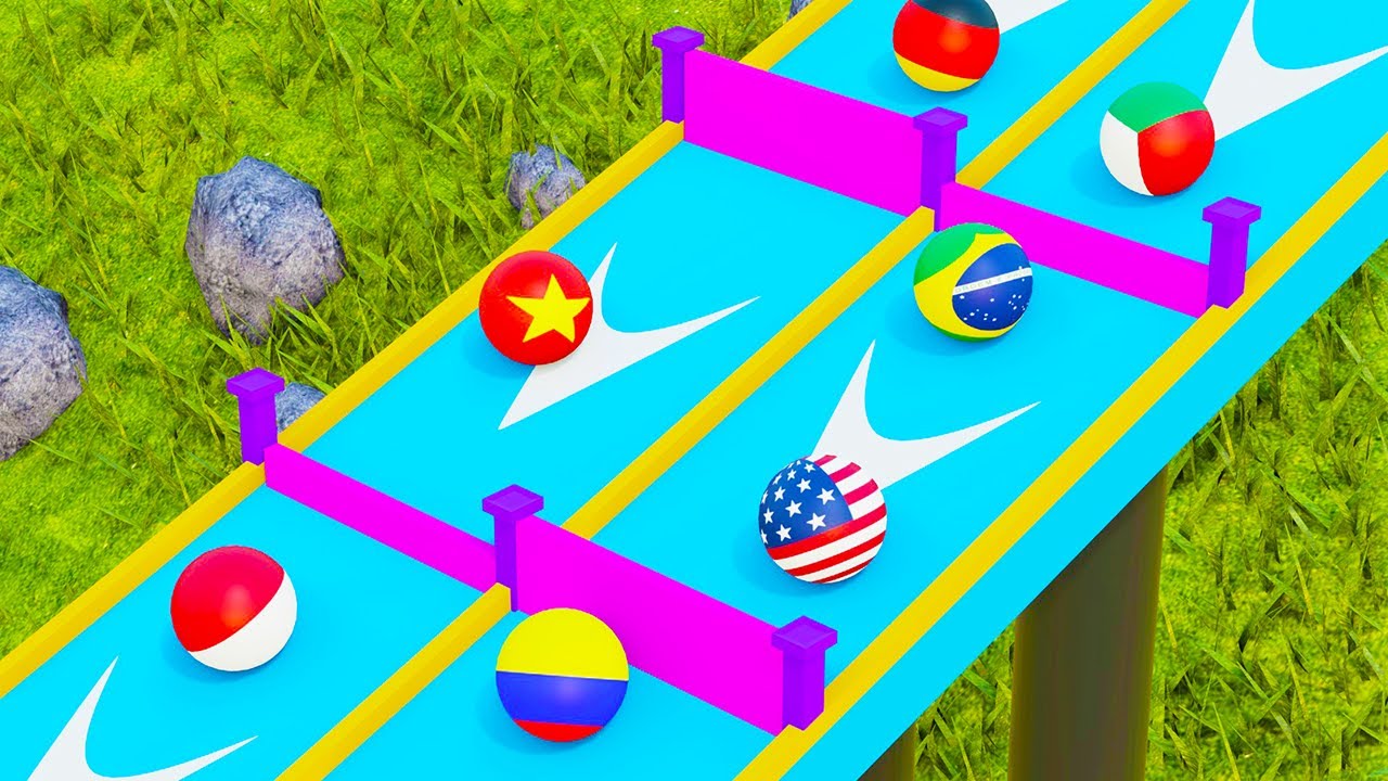 Countryballs Marble Race America vs Eurasia (Who Will Win?)