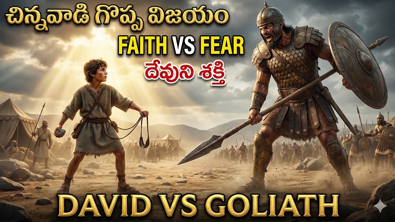 దావీదు vs గొల్యాతు కథ | దేవునిపై నమ్మకం ఉంటే విజయం ఖాయం | Telugu Bible