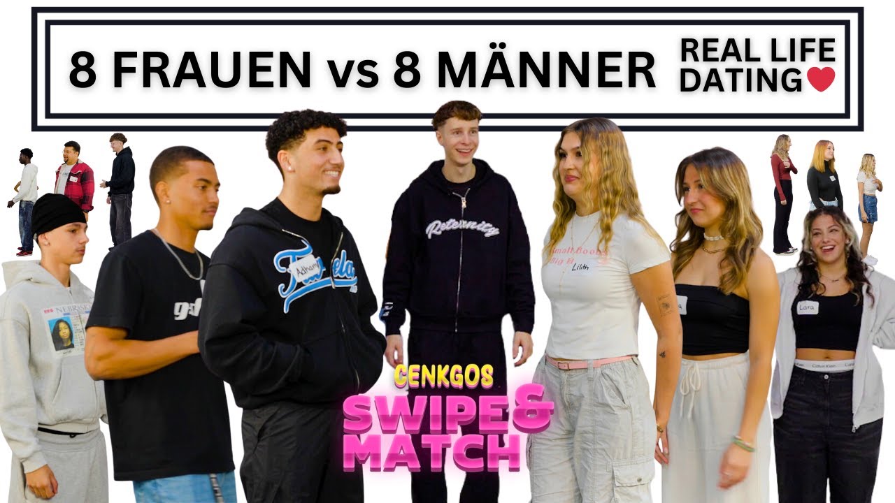 8 FRAUEN vs 8 MÄNNER Part 1/2 I SWIPE & MATCH 4 CENKGO