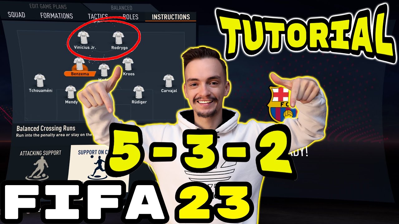 FIFA 23 - THE MOST OVERPOWERED FORMATION 5-3-2 TUTORIAL BEST TACTICS & INSTRUCTIONS HOW TO PLAY 532