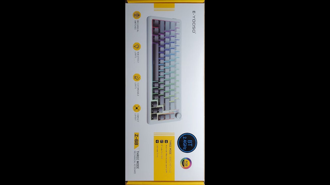 E-Yooso (Eastern Times Technology Co, Ltd) Z-68 65% проводная и беспроводная (RF и BT) игровая RG...