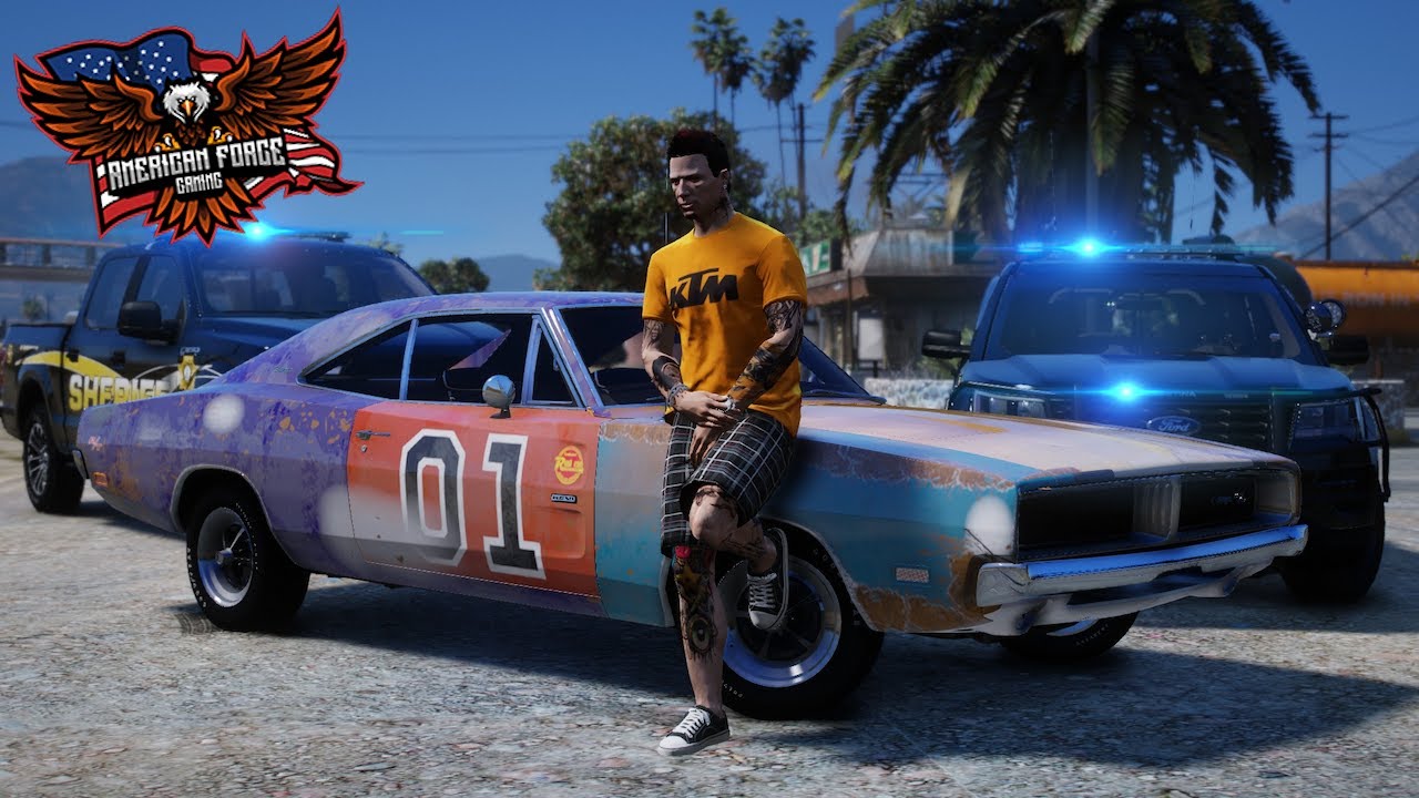 Ржавый генерал Ли тролит полицейских в GTA RP | AFG