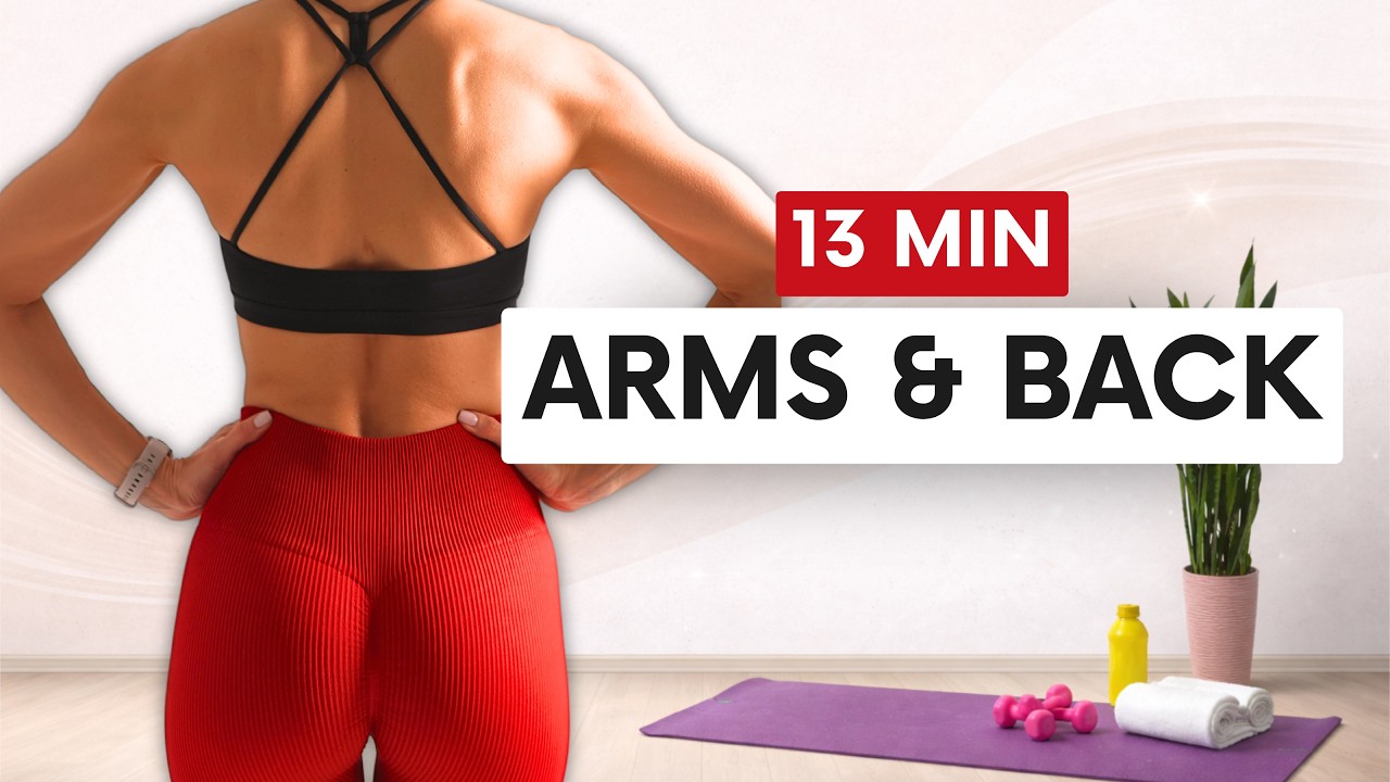 13 MIN UPPER BODY WORKOUT | Tone Arms & Back at Home (No Equipment)