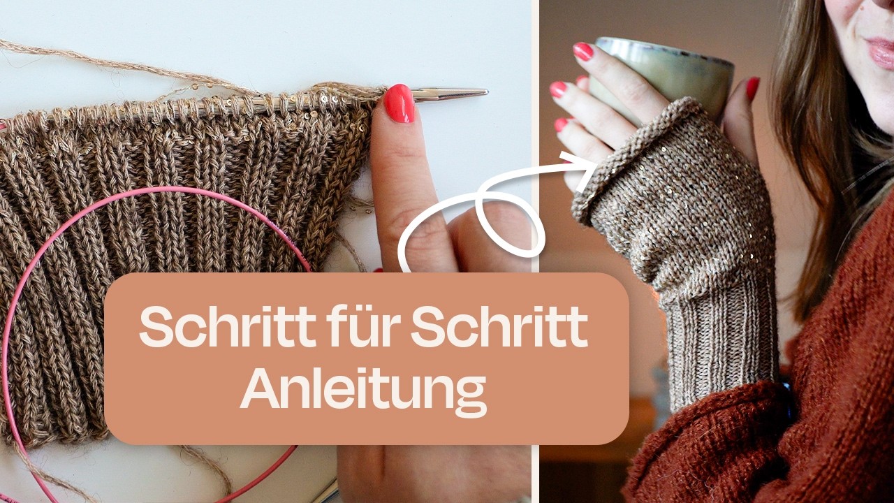 Einfache Handstulpen Strickanleitung 🧶 Für jede Größe anpassbar