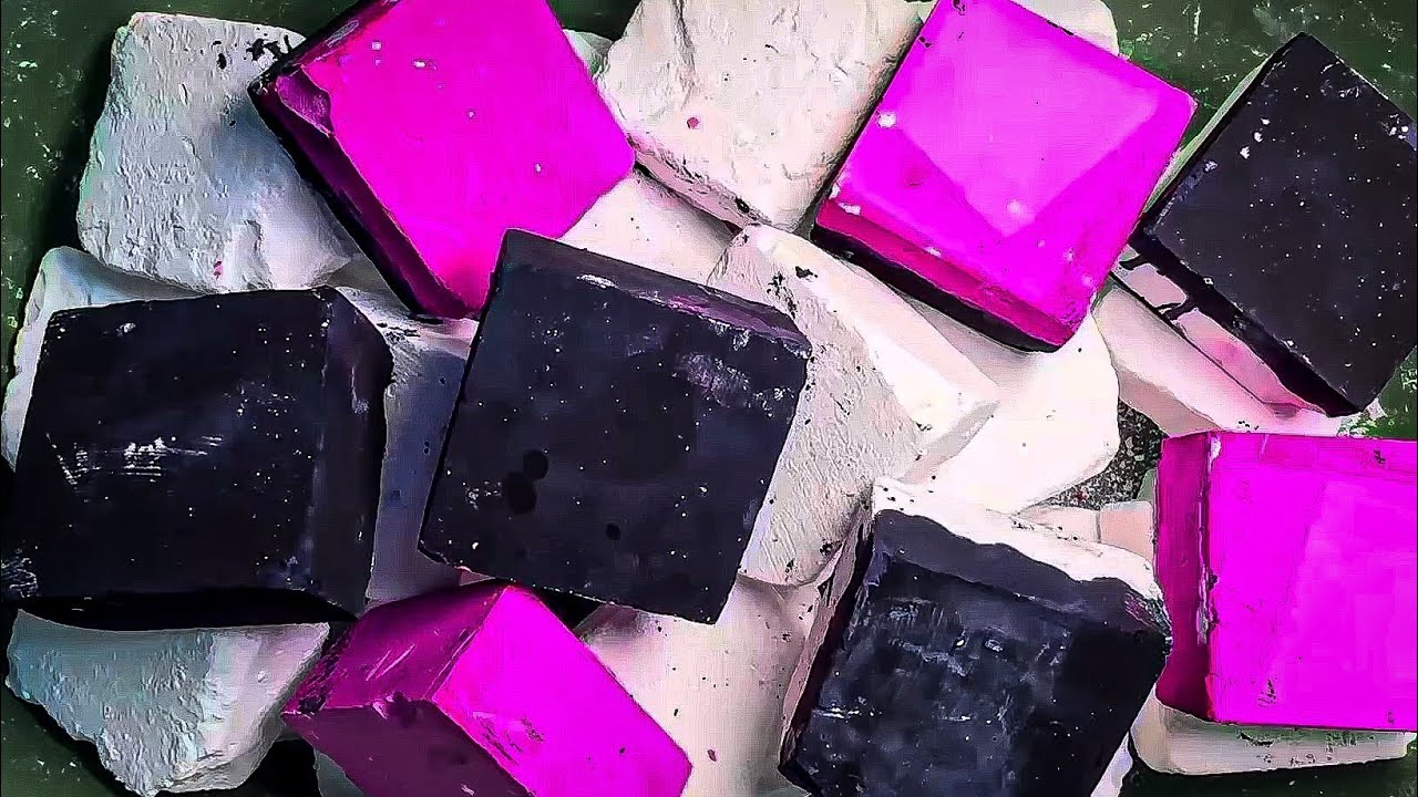 😻😋Satisfying Crunchy Dyed & Plain Jumbo!😋😻 | @MaggieX_asmr  | Gym Chalk Edit