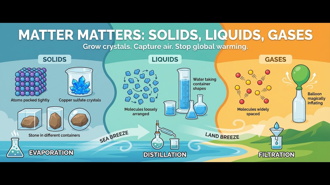 Forms of Matter: A Journey Through Solids, Liquids, and Gases