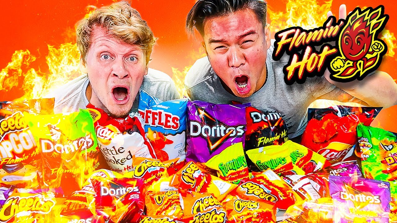 EATING ALL FLAMING HOT CHIPS WITH JIEDEL!