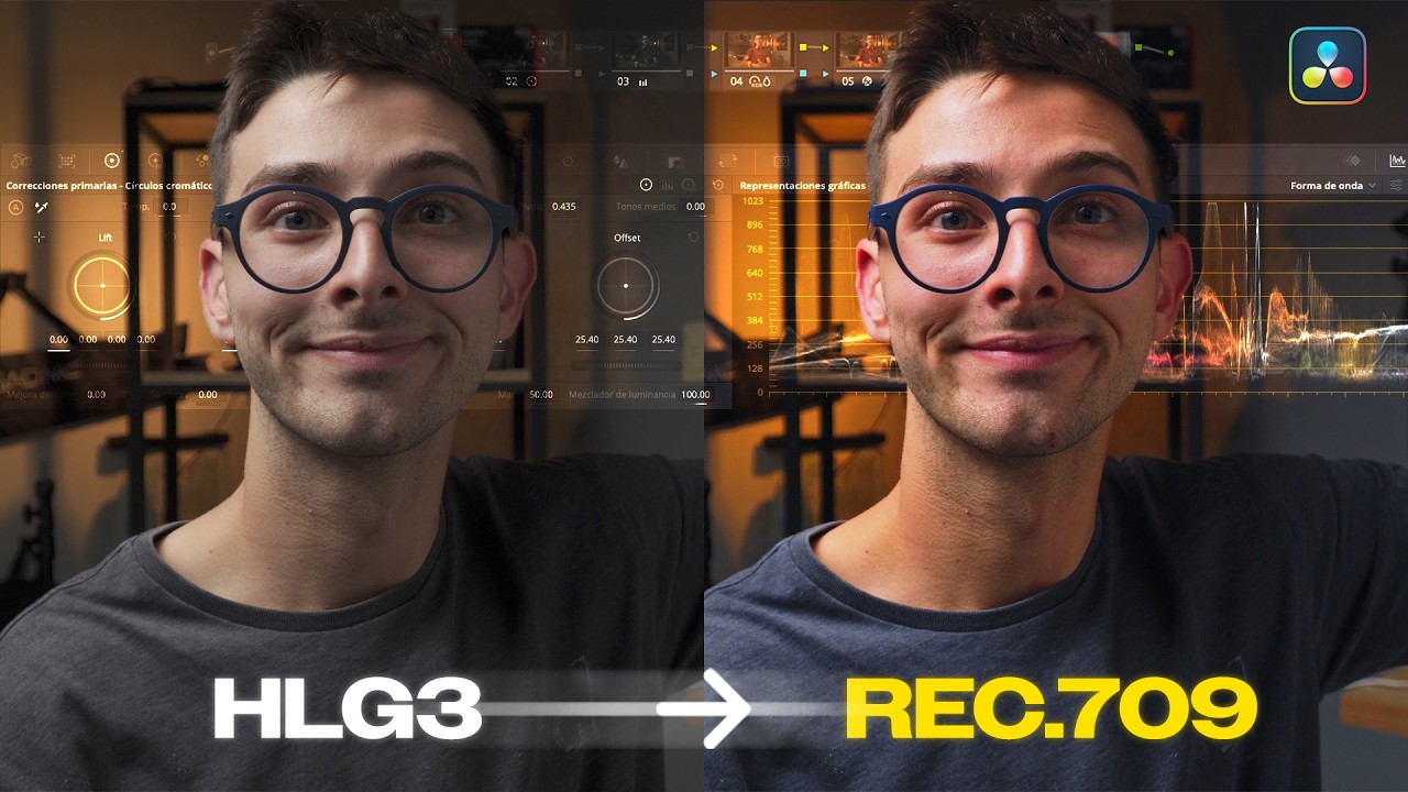 La mejor forma de COLORIZAR en HLG3 y otros perfiles con DAVINCI RESOLVE 19 | Guía Completa