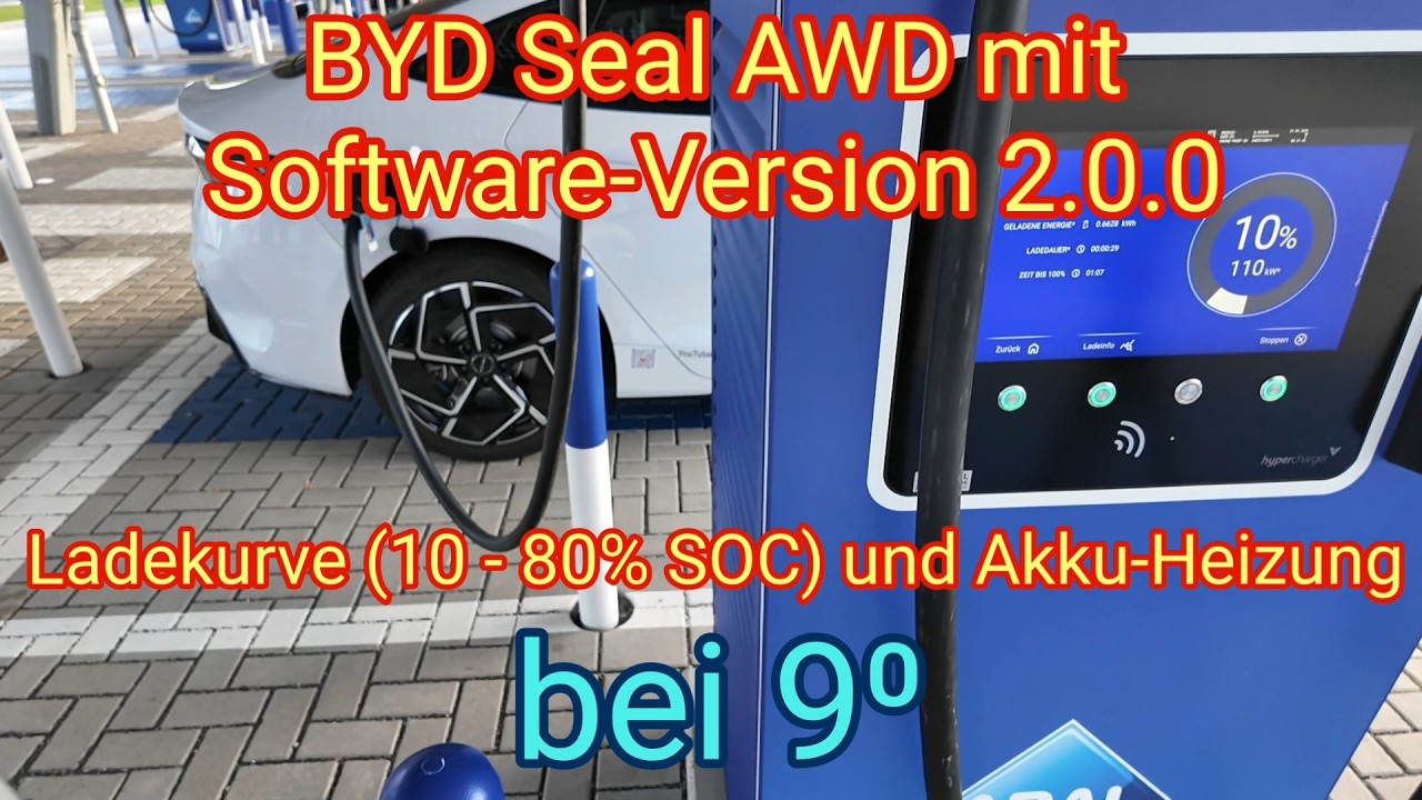 Bei 9&deg;C: Ladekurve & Akku-Heizung mit Version 2.0.0 - BYD Seal AWD mit Batterie-Vorkonditionierung