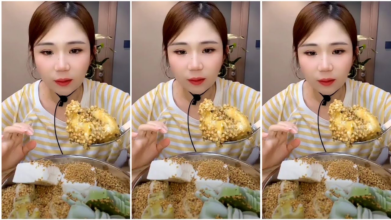 ASMR ICE EATING with MILK POWDER and PASSION FRUIT