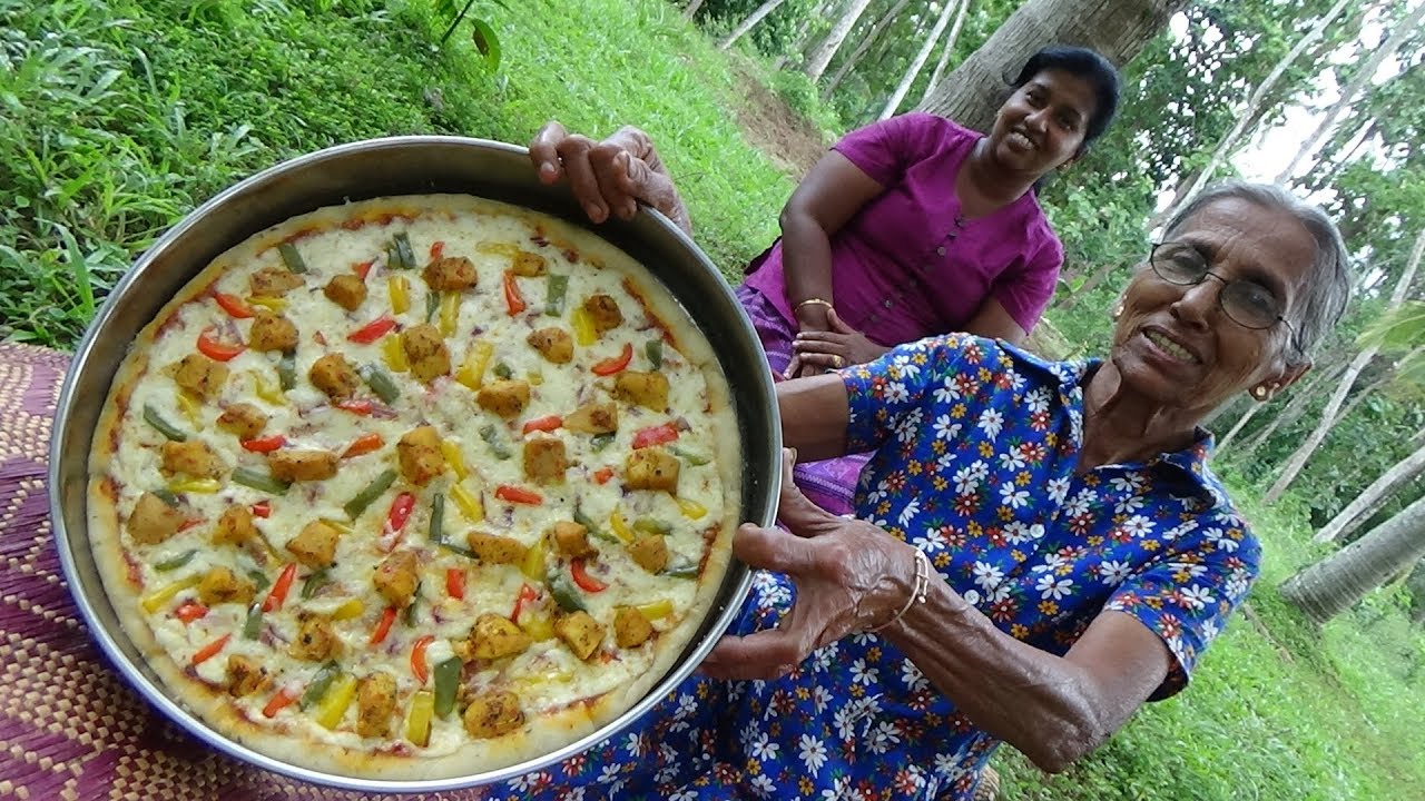 Pizza Recipe ❤ Chicken Pizza prepared by Grandma and Daughter | Village Life