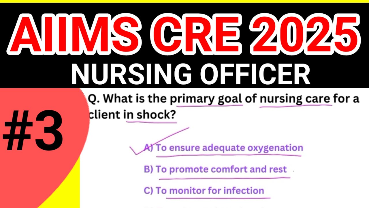 AIIMS CRE 2025 | CRE Nursing Officer | AIIMS | ESIC | MCQ - 3