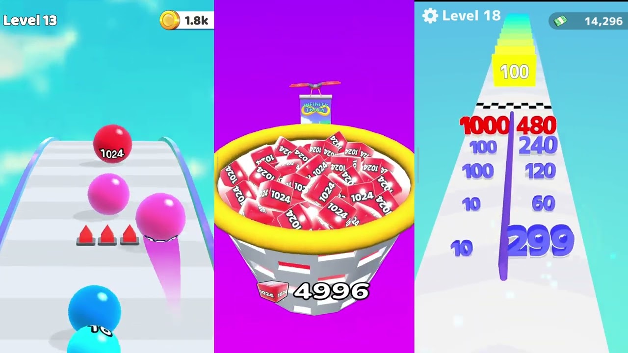 Jelly Run 2048 VS Number Merge Run VS Ball Number Merge -All SpeedRun Android/iOS Gameplay EP:01