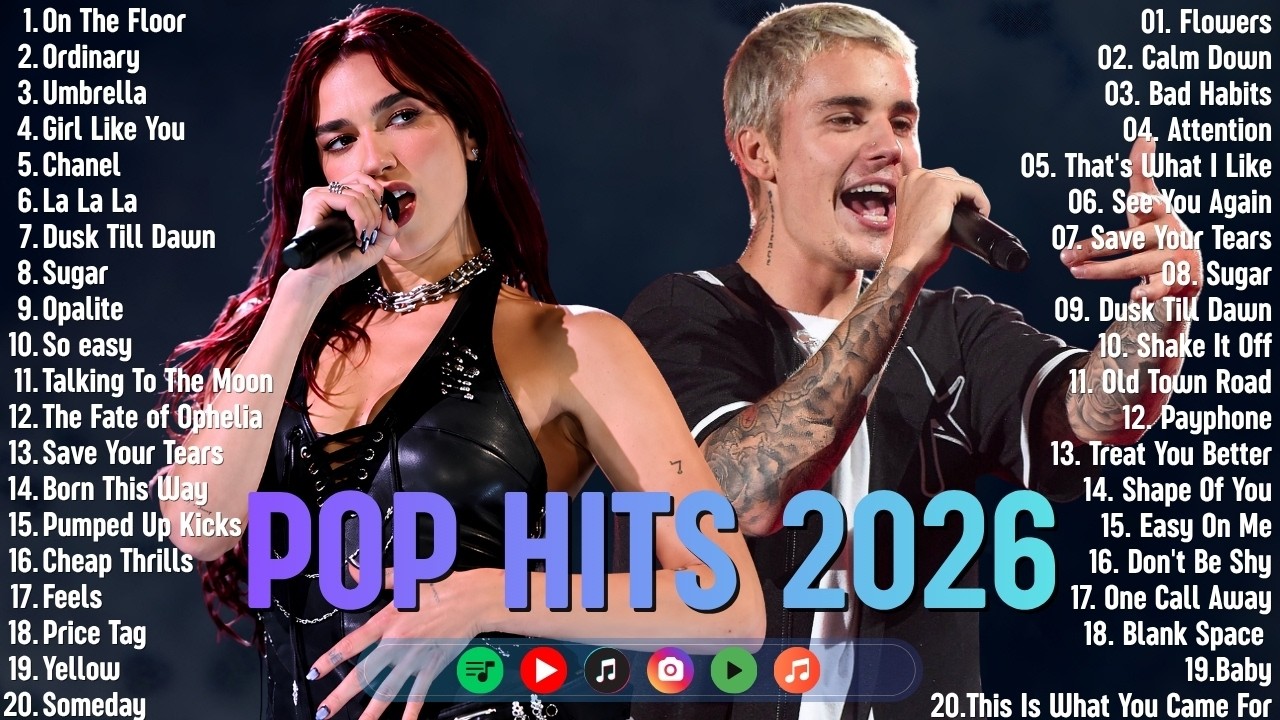Billboard Hot 100 & Spotify Viral 🌴🎶 Best Pop Songs 2026 🔥 Justin Bieber, Bruno Mars, Dua Lipa,...