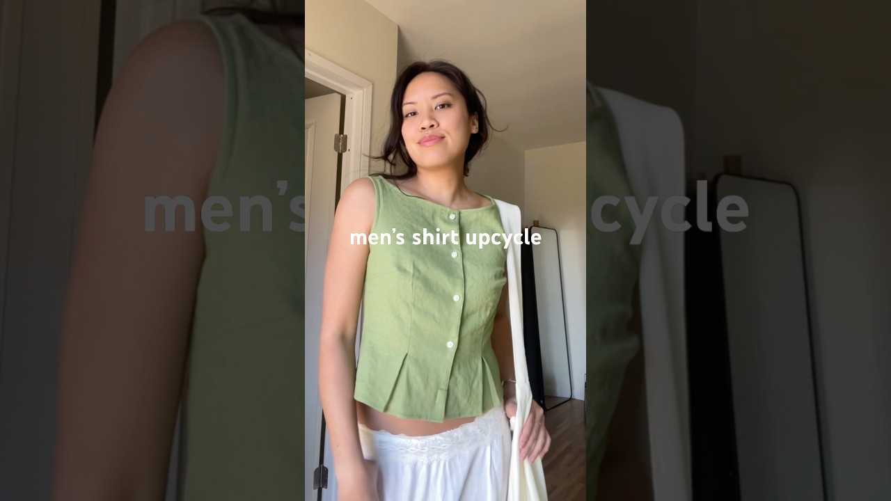 MENS SHIRT UPCYCLE boatneck button down sewing pattern #sewingforbeginners #sewingpattern #refashion
