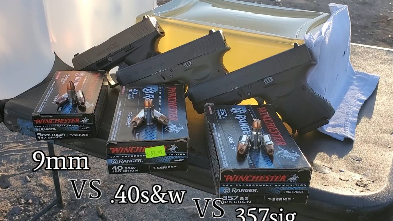 9 мм VS .40 s&w VS 357 sig в ​​баллистическом геле