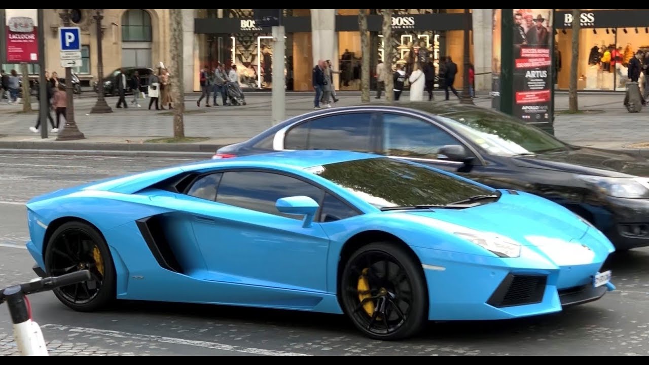 Supercars in Paris | Carspotting Champs Elysees | Ferrari 488 Pista, Lamborghini Aventador