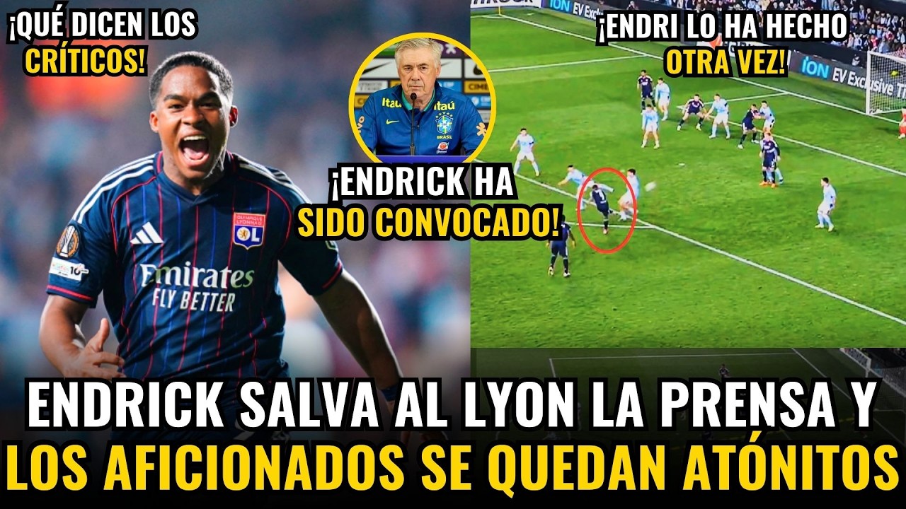 🚨¡GUAU! ¡MIRA LA REACCIÓN DE LA AFICIÓN AL GOL DE ENDRICK QUE SALVÓ AL LYON DE LA DERROTA!