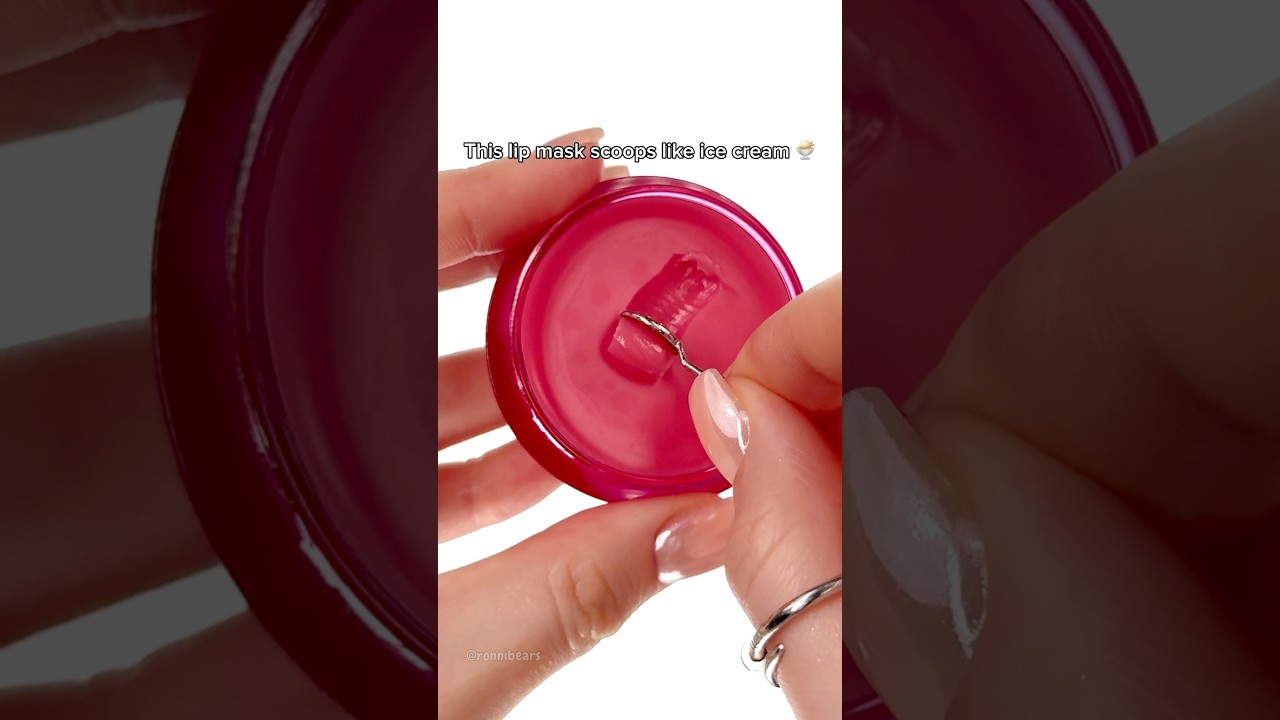 This lip mask scoops like ice cream 🍨 #lipmask #pink #lipcare #drjart #makeup #oddlysatisfying #fyp