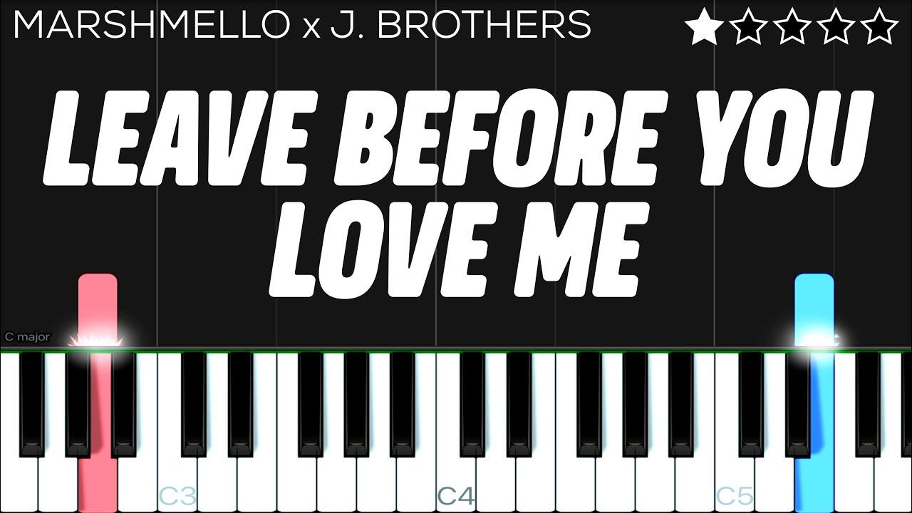 Marshmello x Jonas Brothers - Leave Before You Love Me | EASY Piano Tutorial