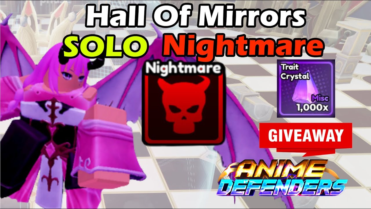 How To SOLO Nightmare Mode Hall Of Mirrors In Anime Defenders Roblox