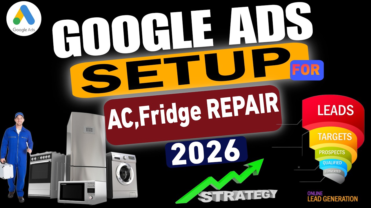 Google Ads Home Appliances Full Course A to Z Guide| Ac Repair & Services Google Ads Setup 2026