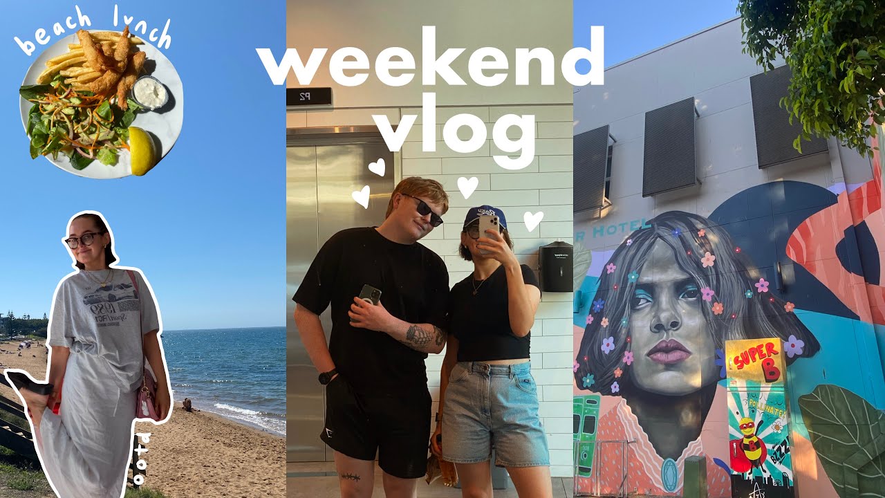 a weekend in brisbane | bob haircut, beach days & grocery haul 🌼