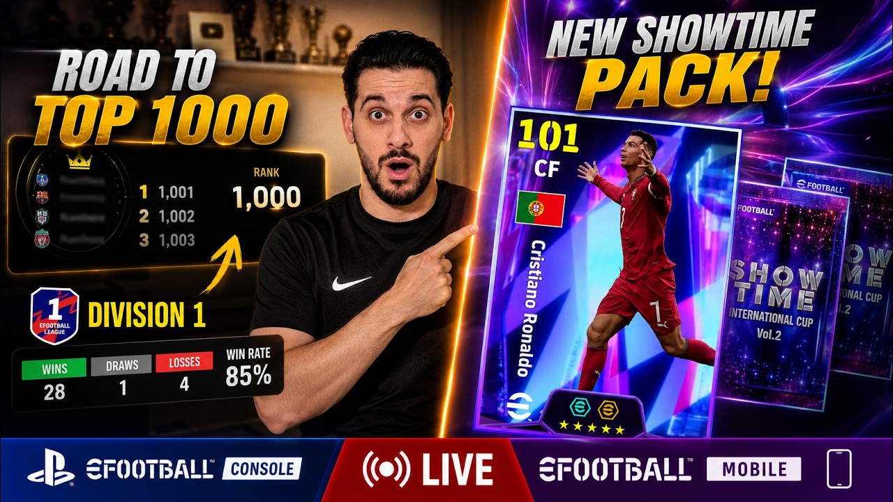 CRISTIANO RONALDO CARRYING THIS PACK?! 💰 NEW SHOWTIME REVIEW 🔥 ROAD TO TOP 1000 💀 eFootball LIVE