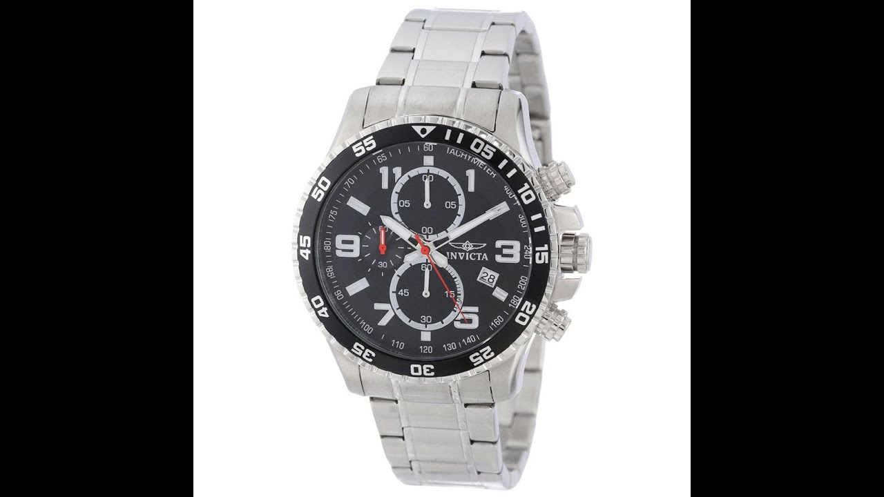 Invicta 14875 Men's Specialty Black Dial Steel Bracelet Chronograph Watch Review Video